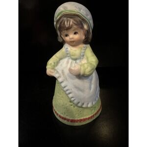 Jasco Bisque Porcelain Hand Bell 1979 Cutie Belle Vintage